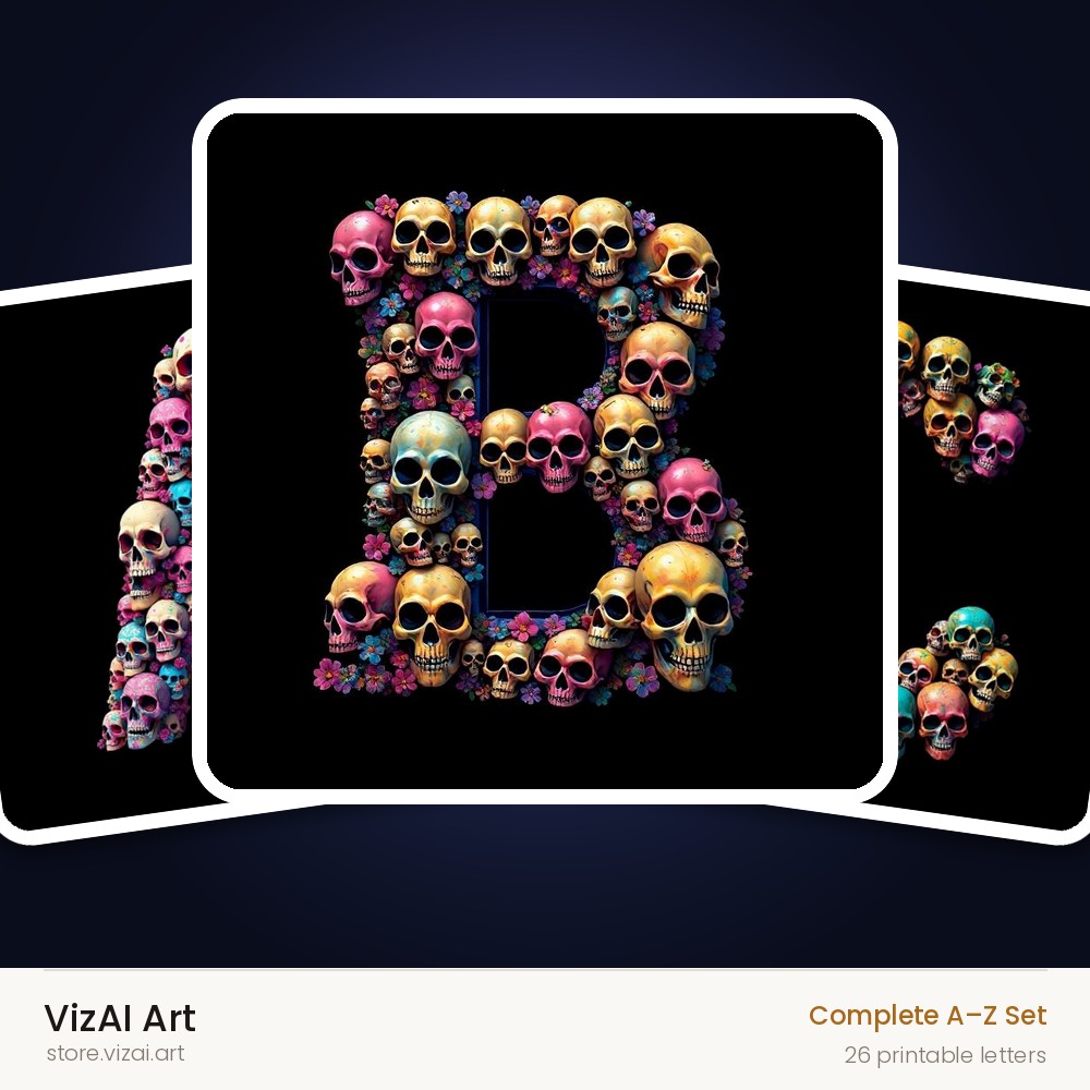 VizAI Art — complete A–Z printable alphabet set