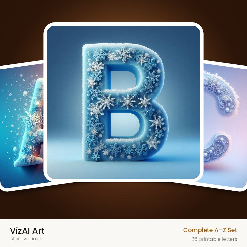 VizAI Art — complete A–Z printable alphabet set