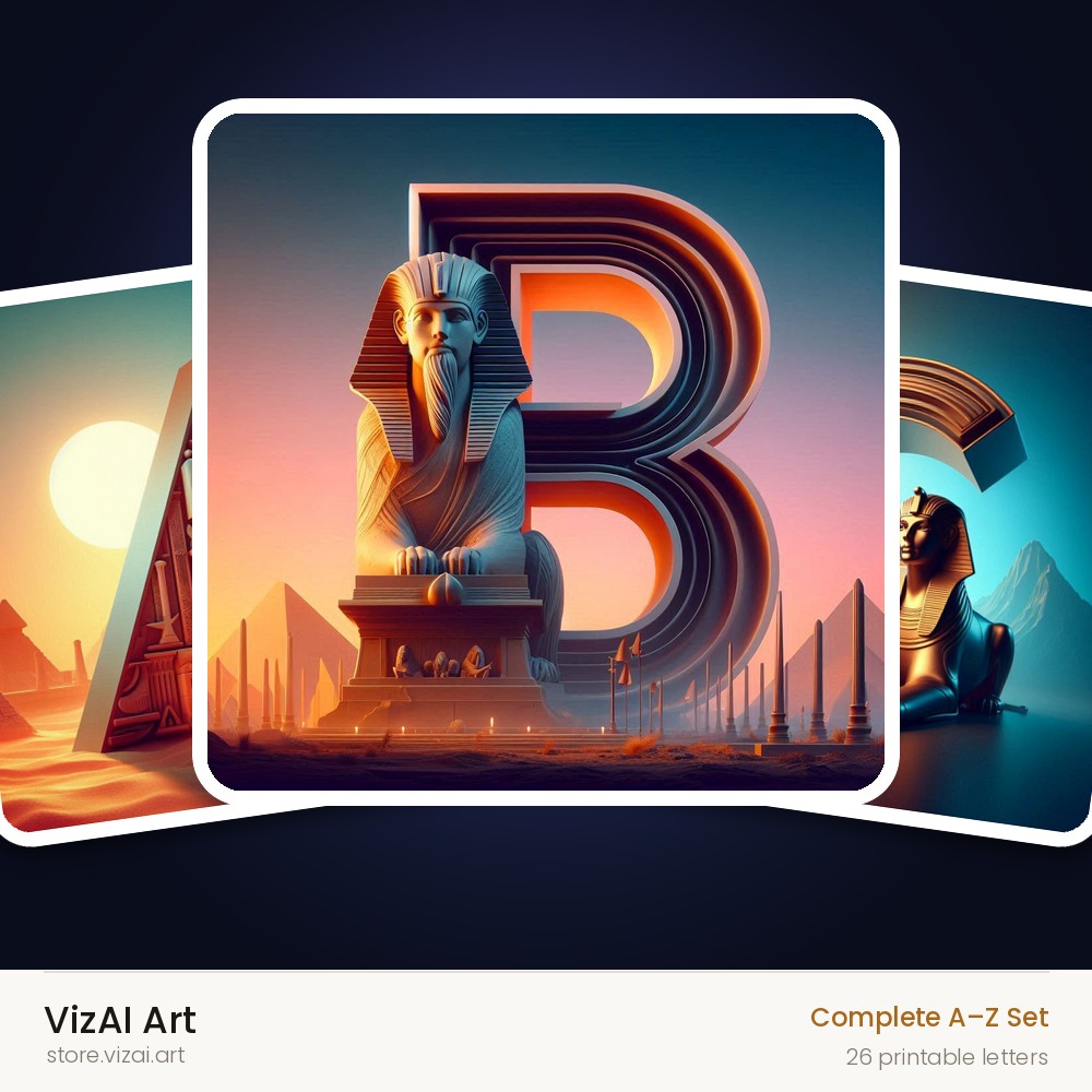 VizAI Art — complete A–Z printable alphabet set