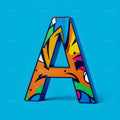 Street Graffiti Tag alphabet — printable letter A