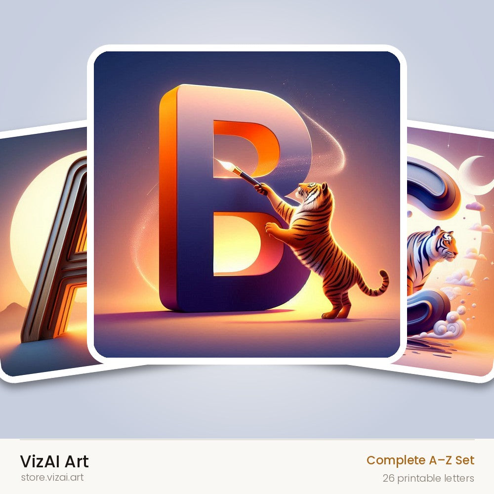 Tiger Stripe Companion alphabet — choose an individual printable letter