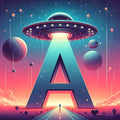 UFO Space alphabet — printable letter A