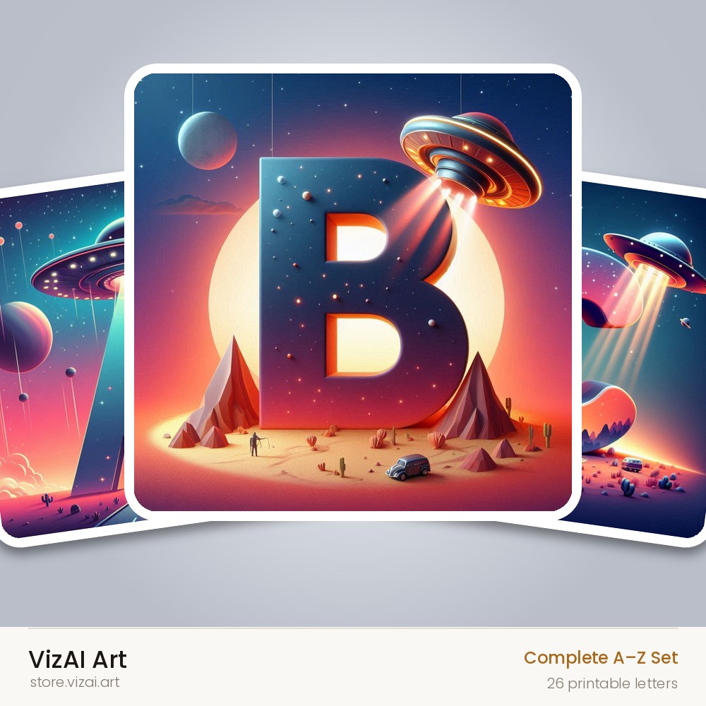 VizAI Art — complete A–Z printable alphabet set