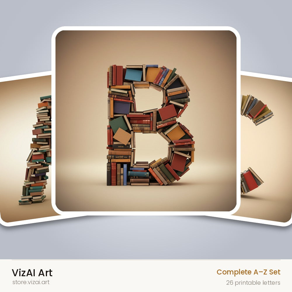 Vintage Book Spine alphabet — choose an individual printable letter