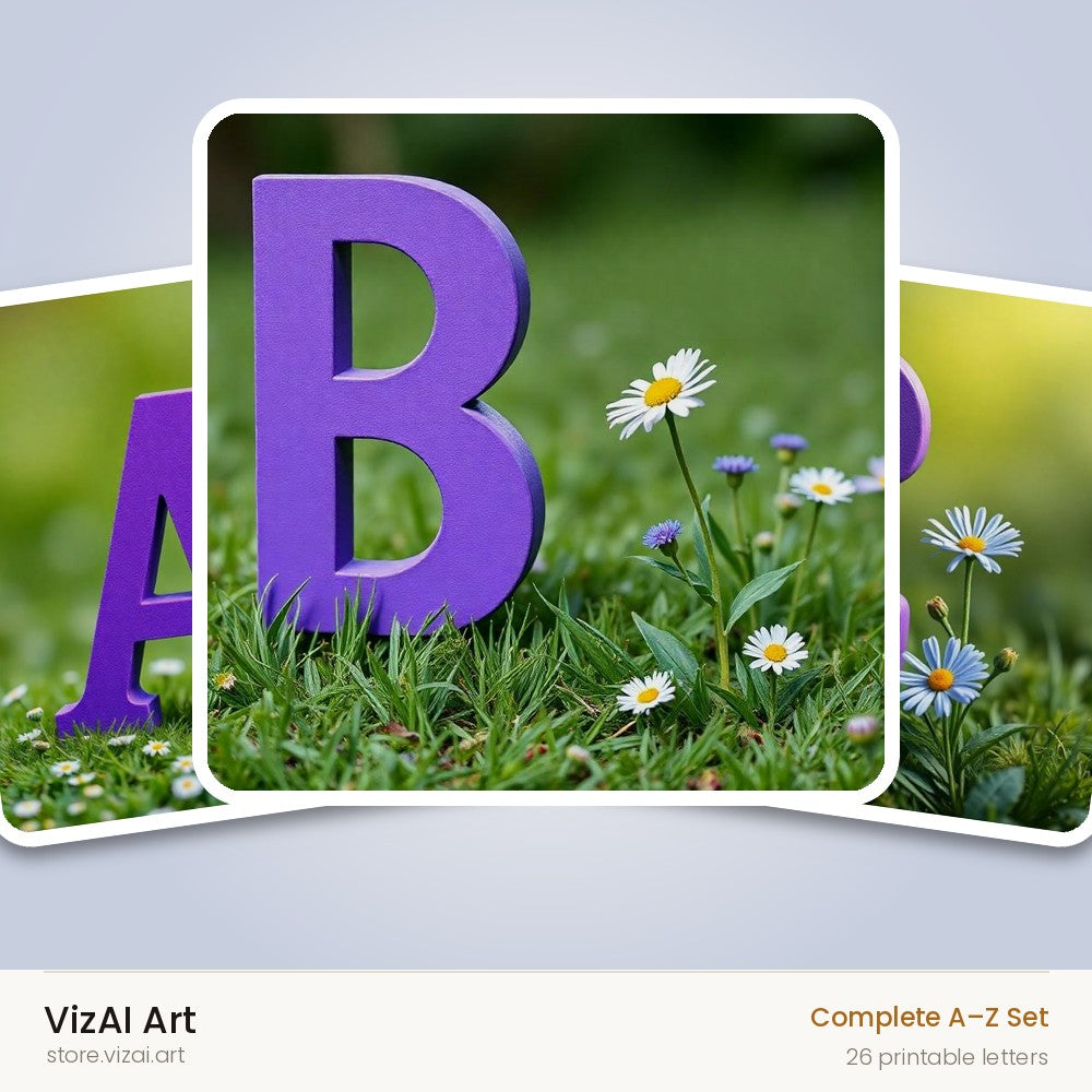 Wild Meadow Daisy alphabet — choose an individual printable letter