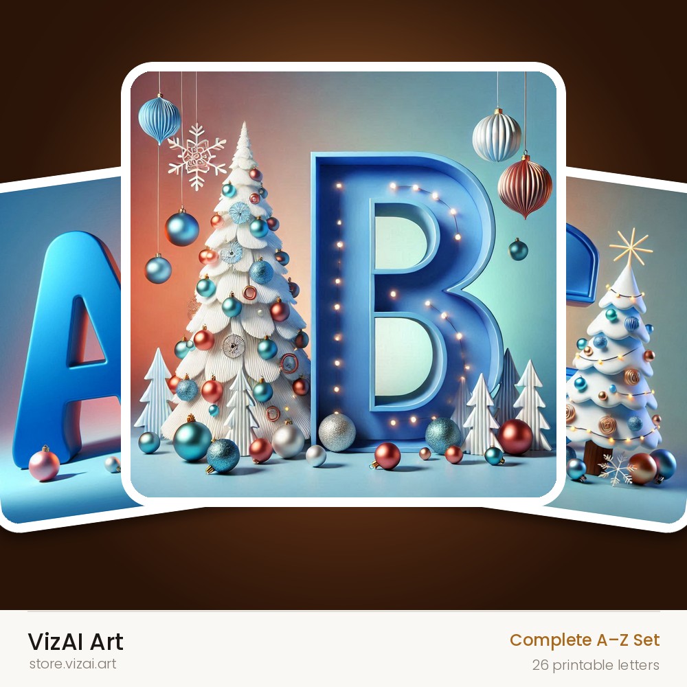 VizAI Art — complete A–Z printable alphabet set