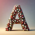 Christmas Pearl Bauble Harmony alphabet — printable letter A