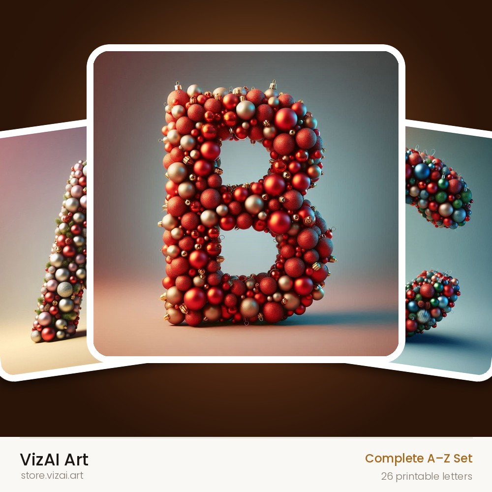 VizAI Art — complete A–Z printable alphabet set