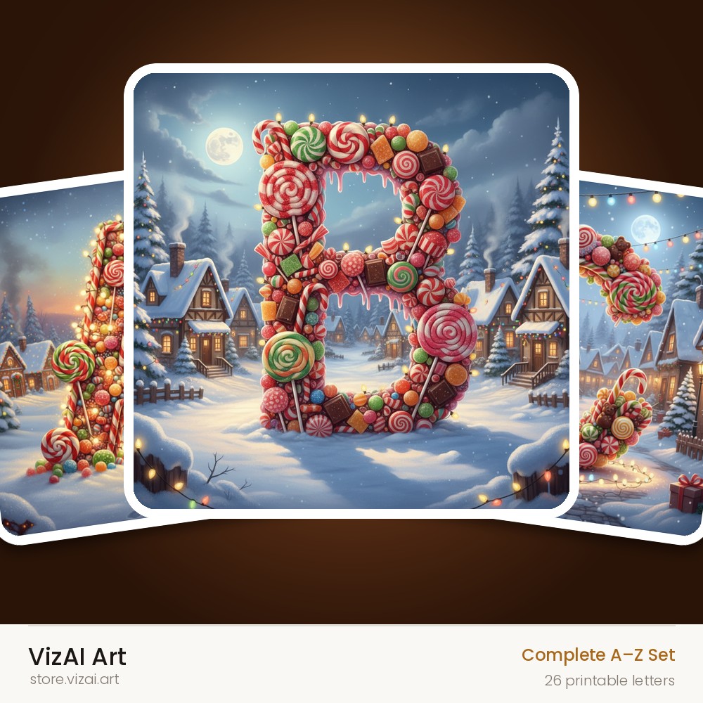 VizAI Art — complete A–Z printable alphabet set