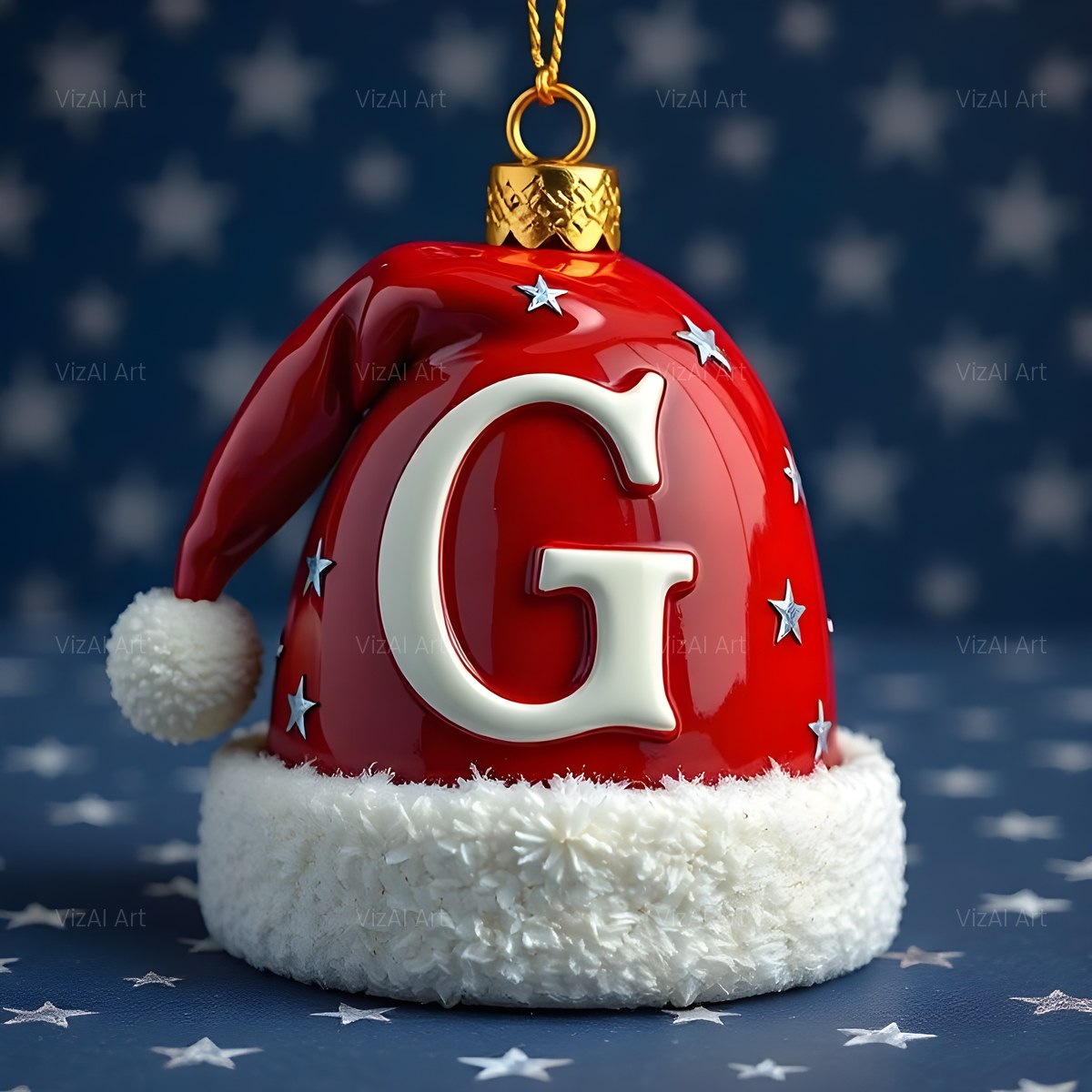 Christmas Scarlet Santa Hat alphabet — printable letter G