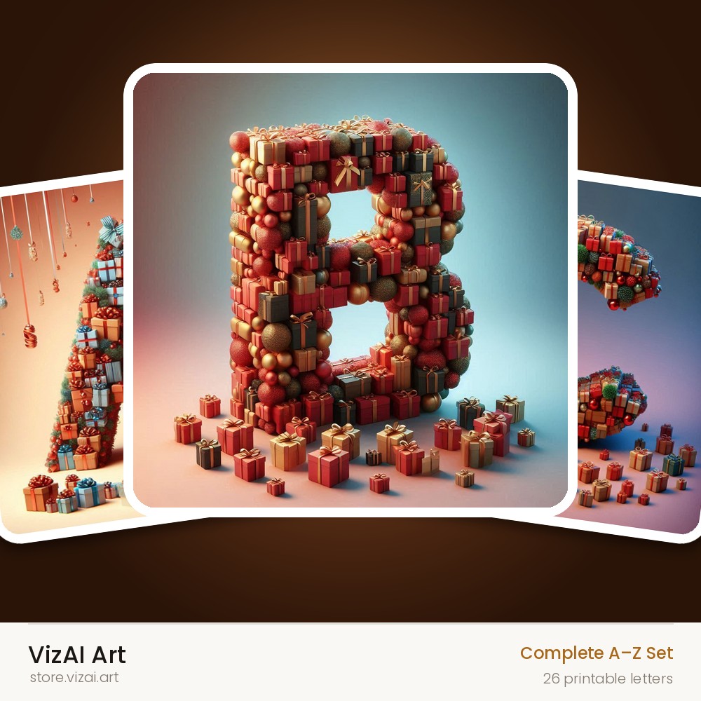 VizAI Art — complete A–Z printable alphabet set