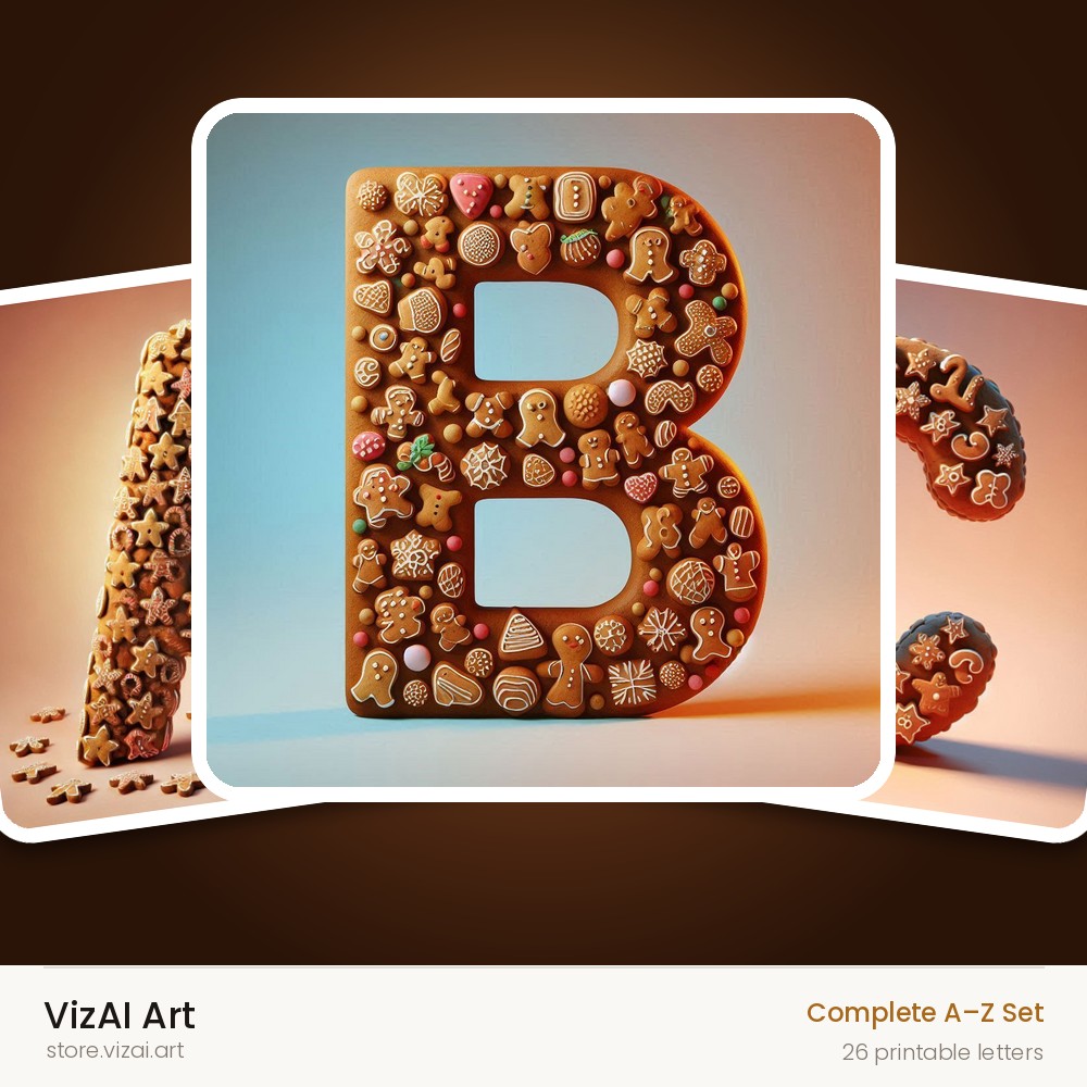 VizAI Art — complete A–Z printable alphabet set