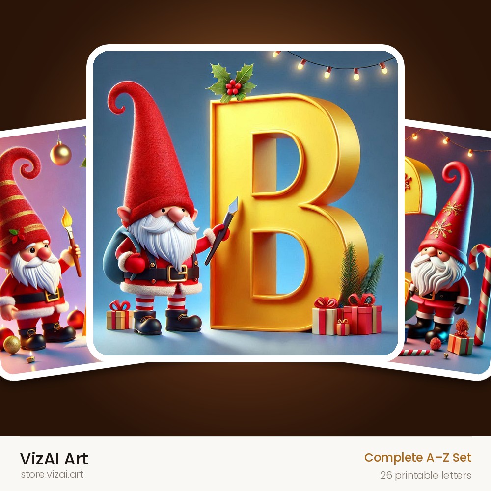 VizAI Art — complete A–Z printable alphabet set