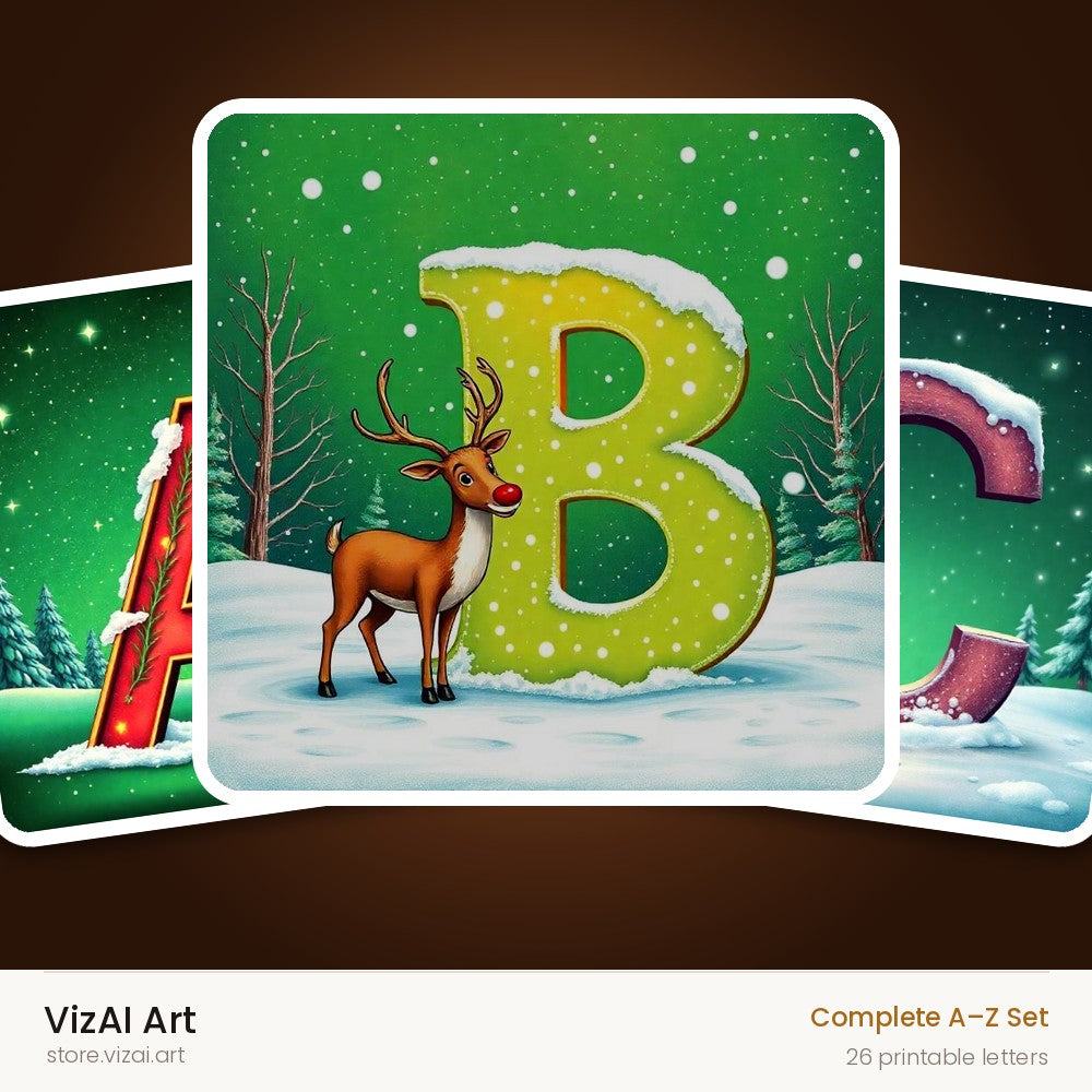 VizAI Art — complete A–Z printable alphabet set