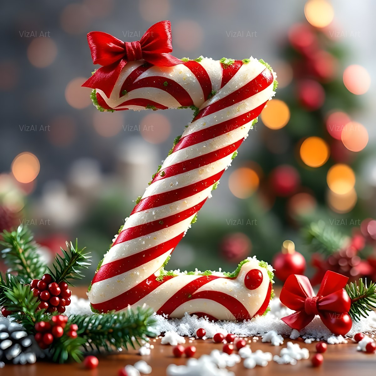 Christmas Candy Cane Cheer alphabet — printable letter Z