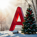 Christmas Scarlet Fir Glow alphabet — printable letter A