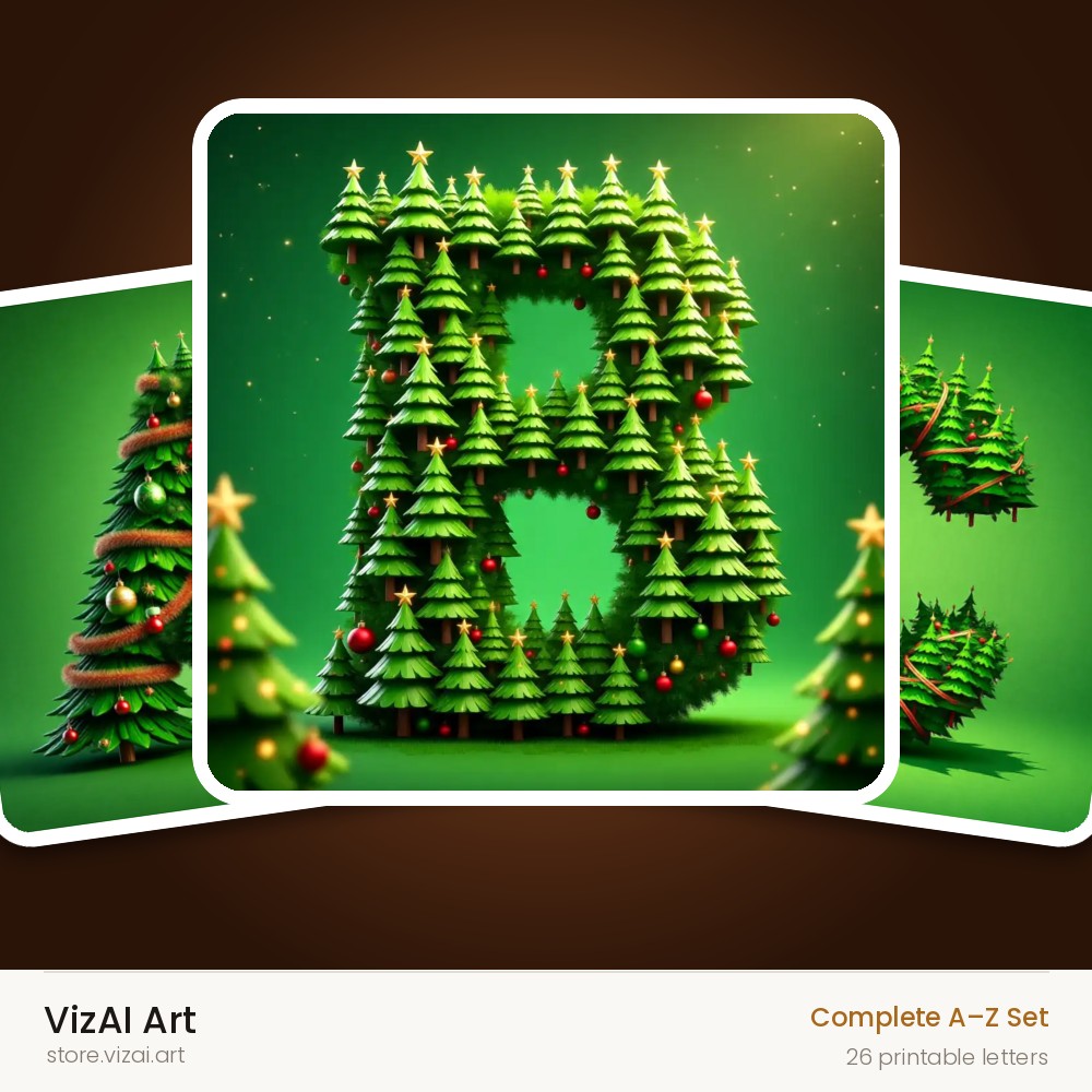 VizAI Art — complete A–Z printable alphabet set