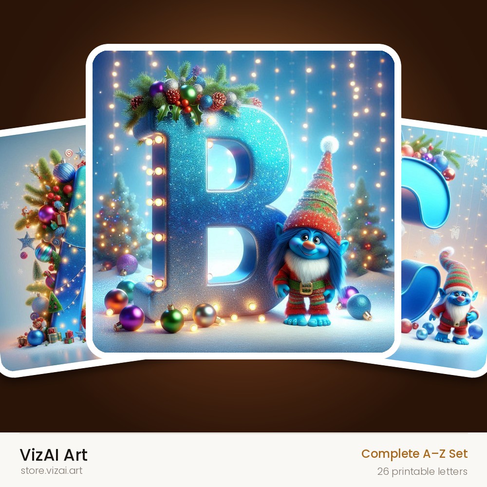 VizAI Art — complete A–Z printable alphabet set