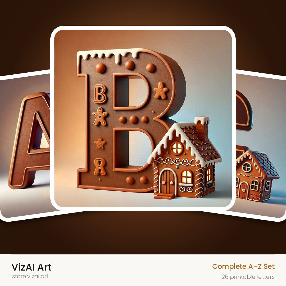VizAI Art — complete A–Z printable alphabet set