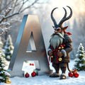 Christmas Iron Krampus Legend alphabet — printable letter A