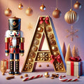 Christmas Nutcracker Parade Charm alphabet — printable letter A