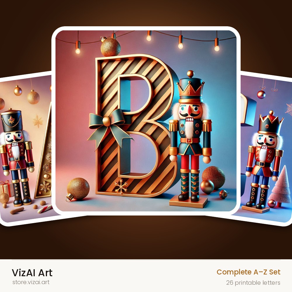 VizAI Art — complete A–Z printable alphabet set