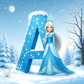 Christmas Ice Queen Enchantment alphabet — printable letter A