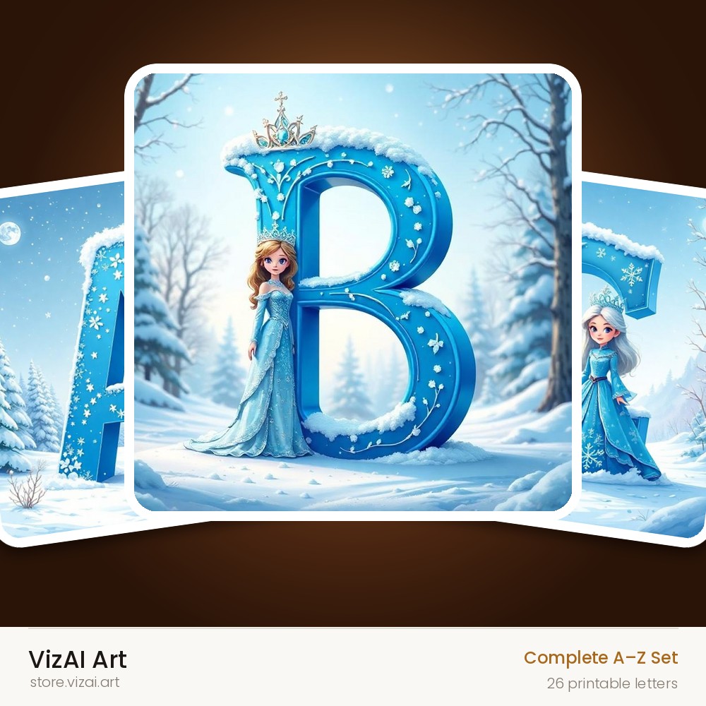 VizAI Art — complete A–Z printable alphabet set