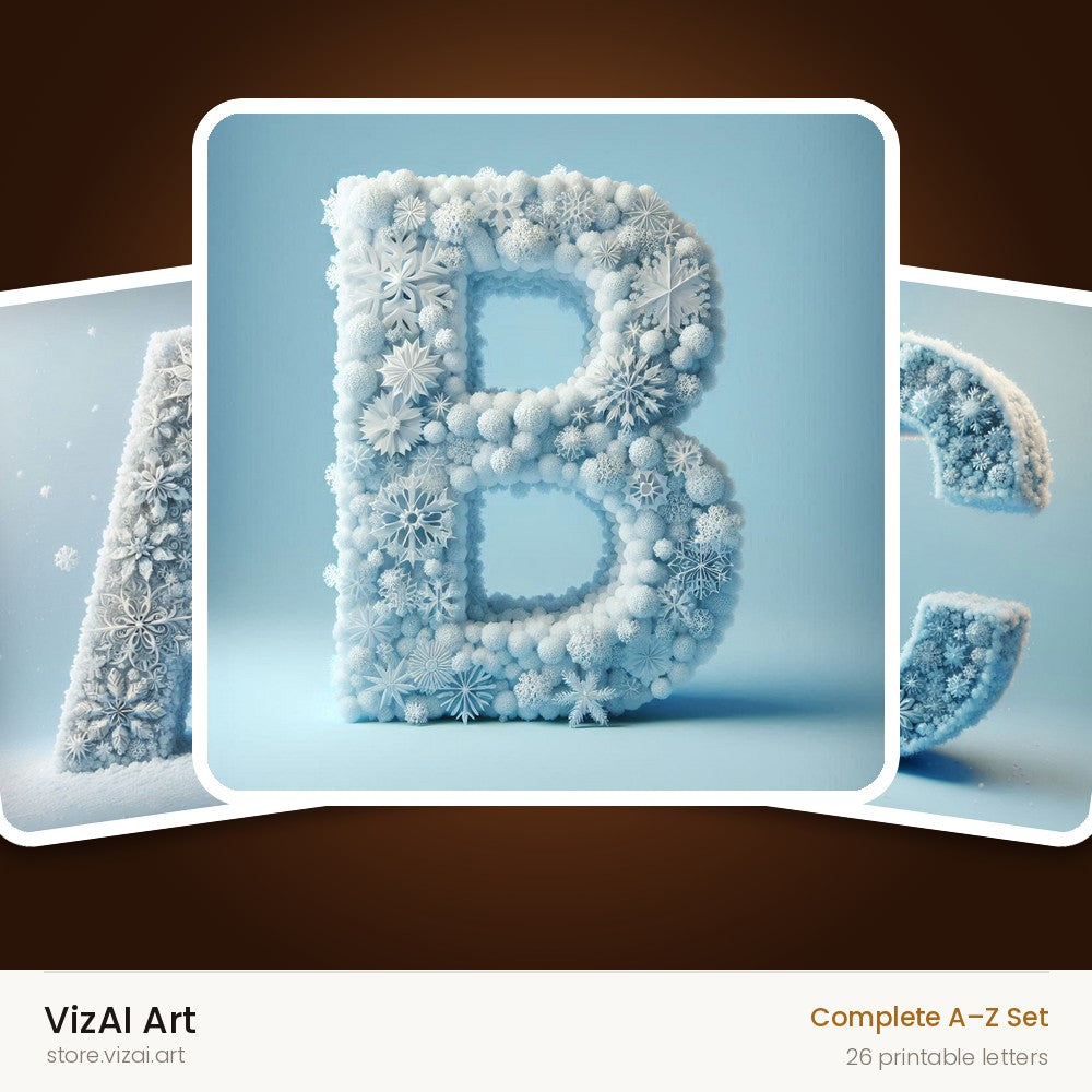 VizAI Art — complete A–Z printable alphabet set