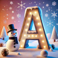 Christmas Snowman Starlight Cheer alphabet — printable letter A