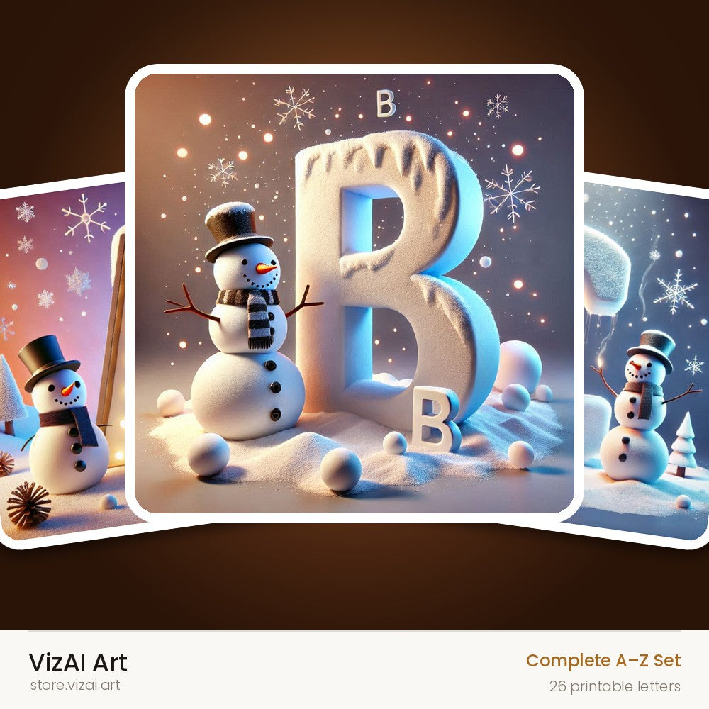 VizAI Art — complete A–Z printable alphabet set