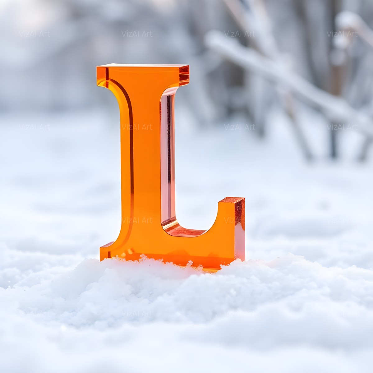 Christmas Ember Snowflake Glow alphabet — printable letter L