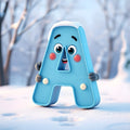 Christmas Frosty Character Cheer alphabet — printable letter A