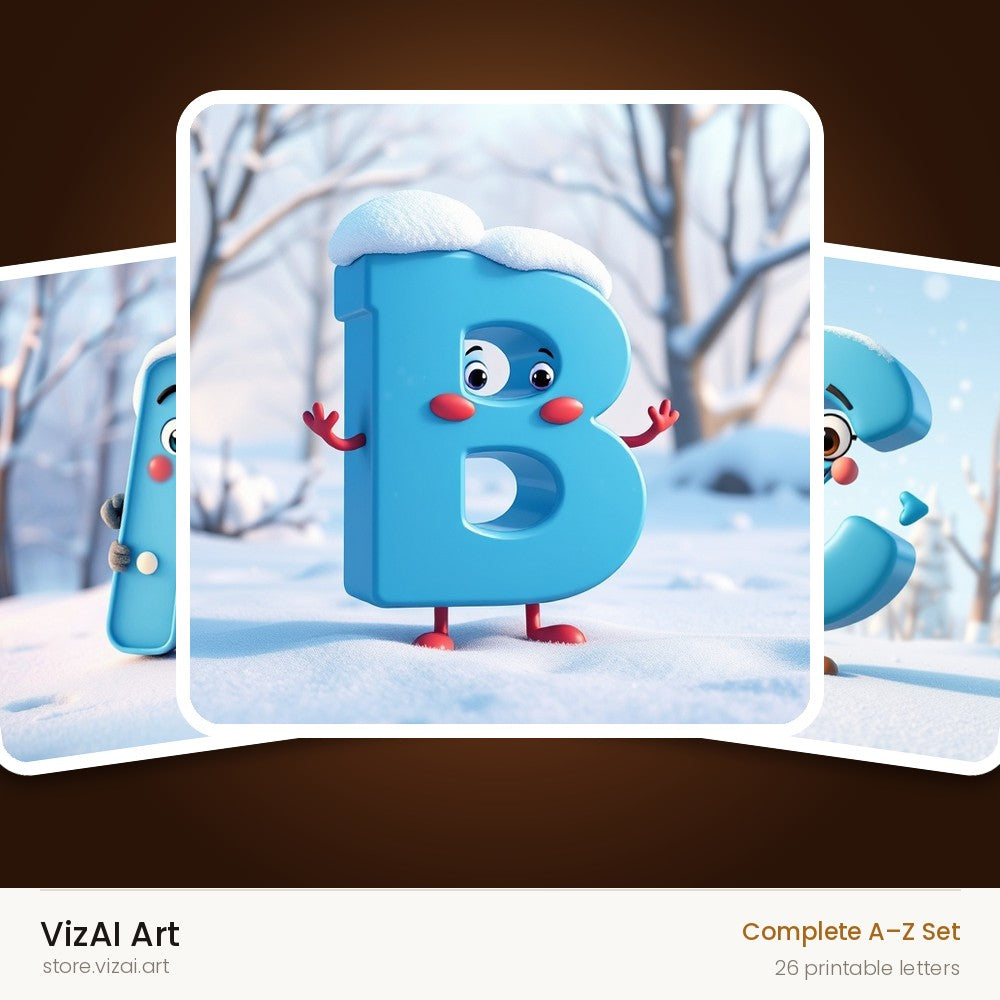 VizAI Art — complete A–Z printable alphabet set