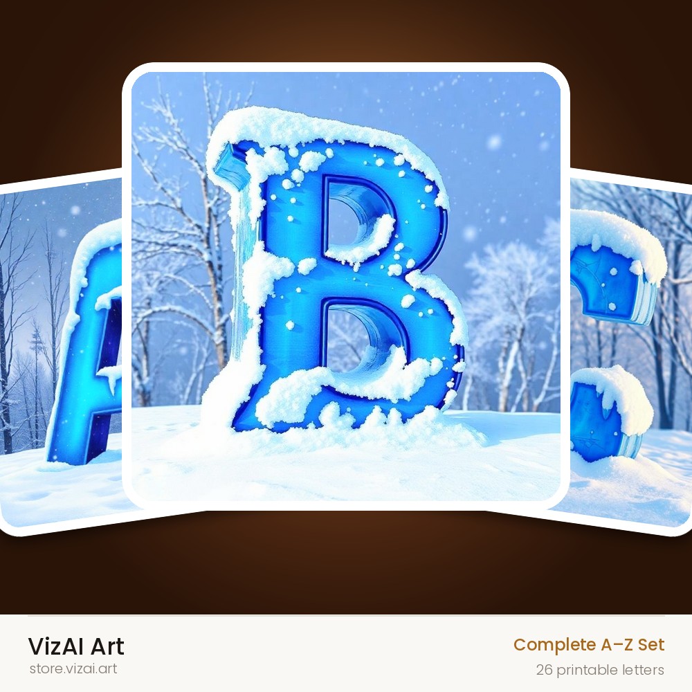VizAI Art — complete A–Z printable alphabet set