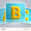 Yellow Plush Fur alphabet — choose an individual printable letter