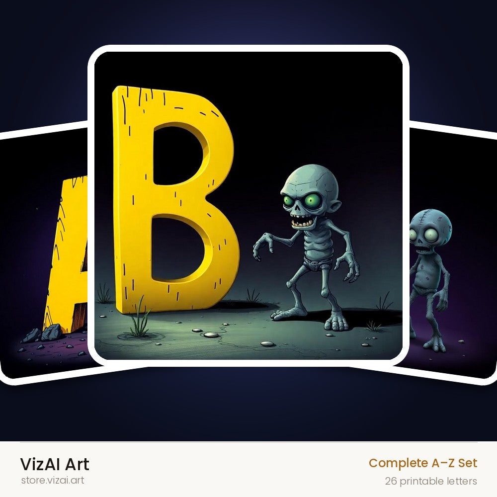 VizAI Art — complete A–Z printable alphabet set
