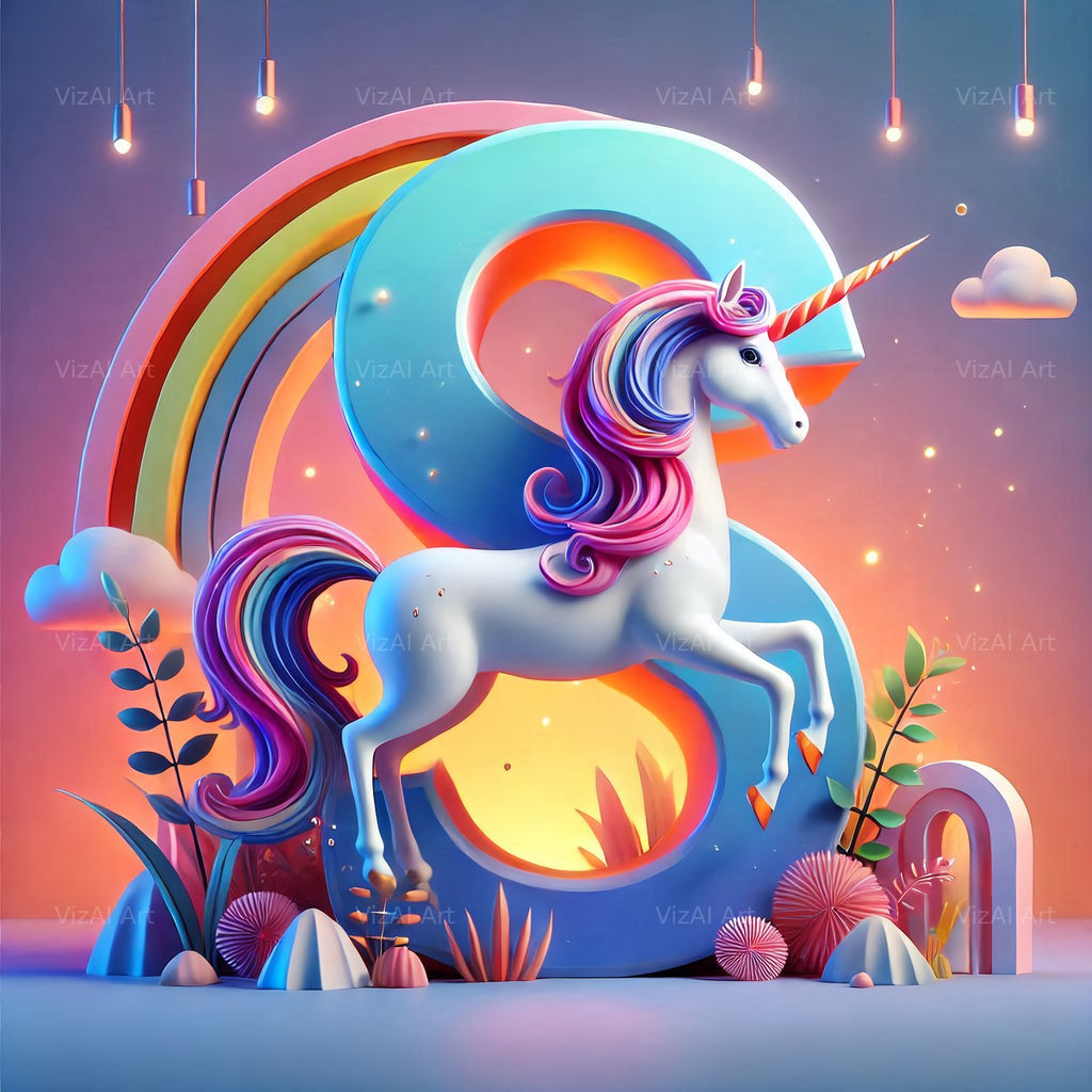 Unicorn alphabet letter S