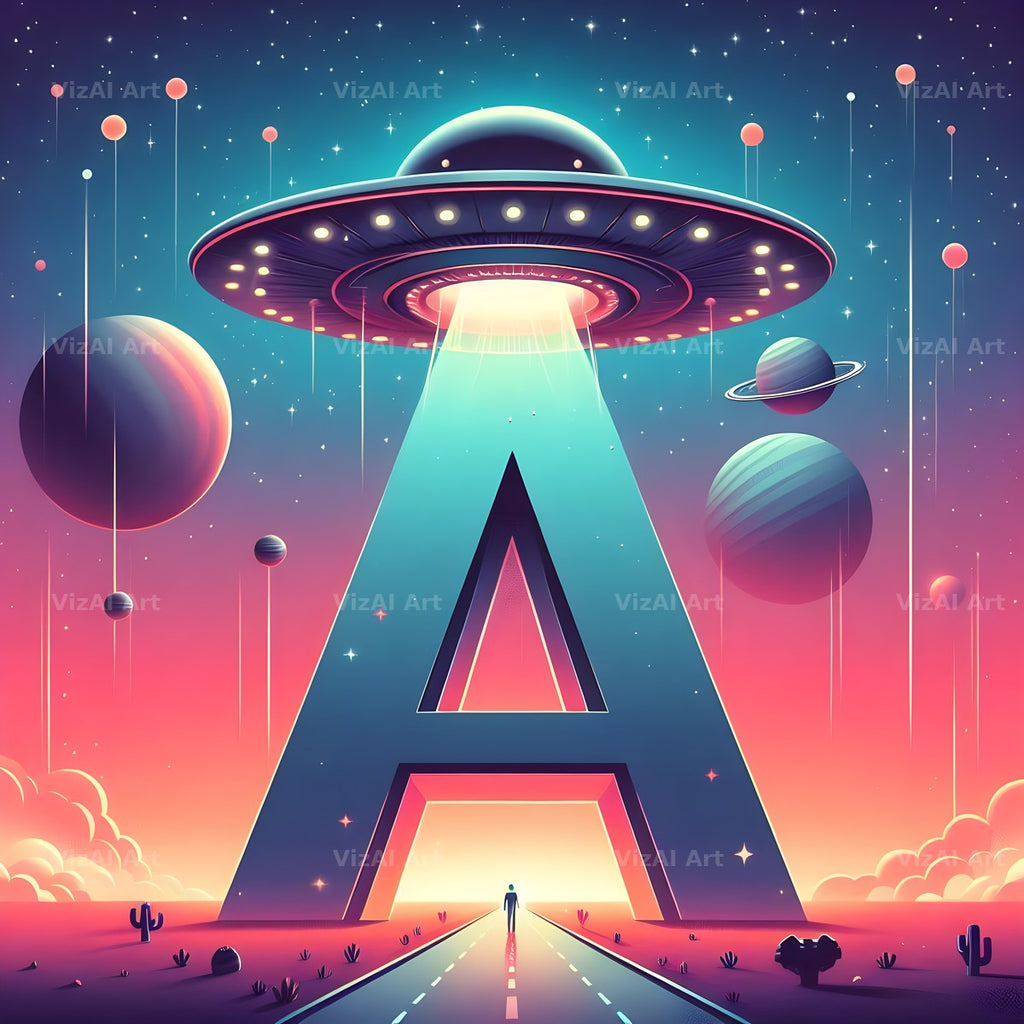 UFO Space alphabet letter A