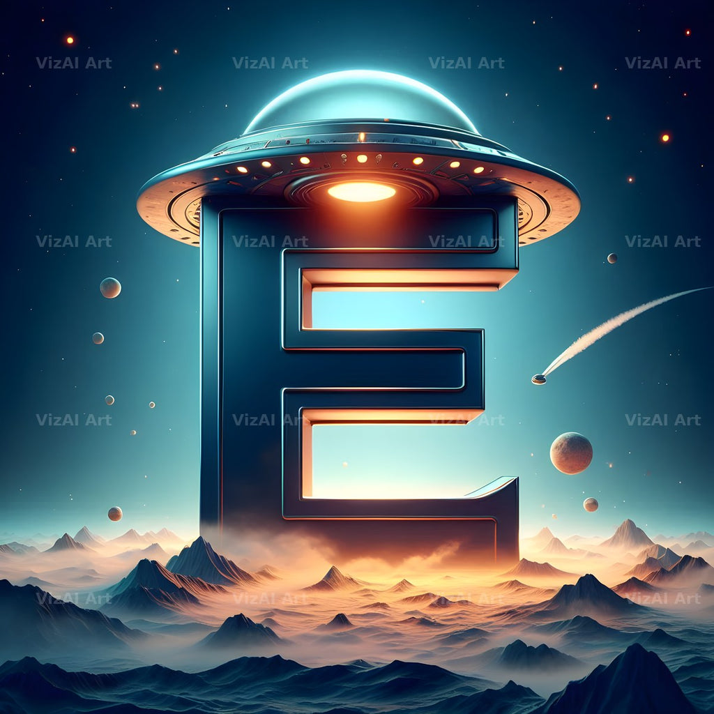 UFO Space alphabet letter E