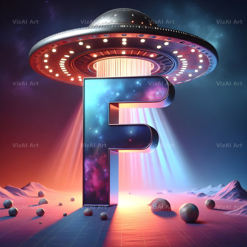 UFO Space alphabet letter F