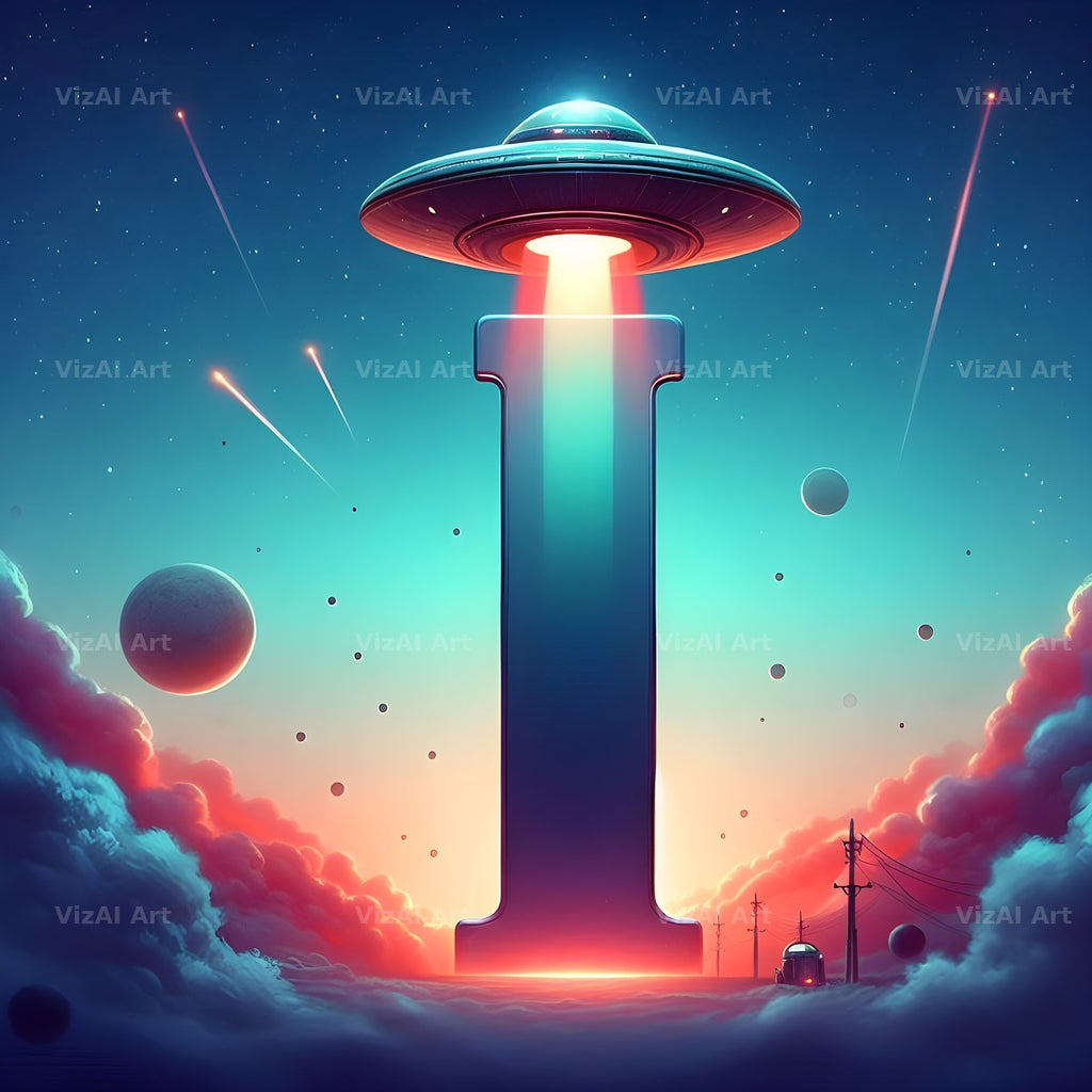 UFO Space alphabet letter I