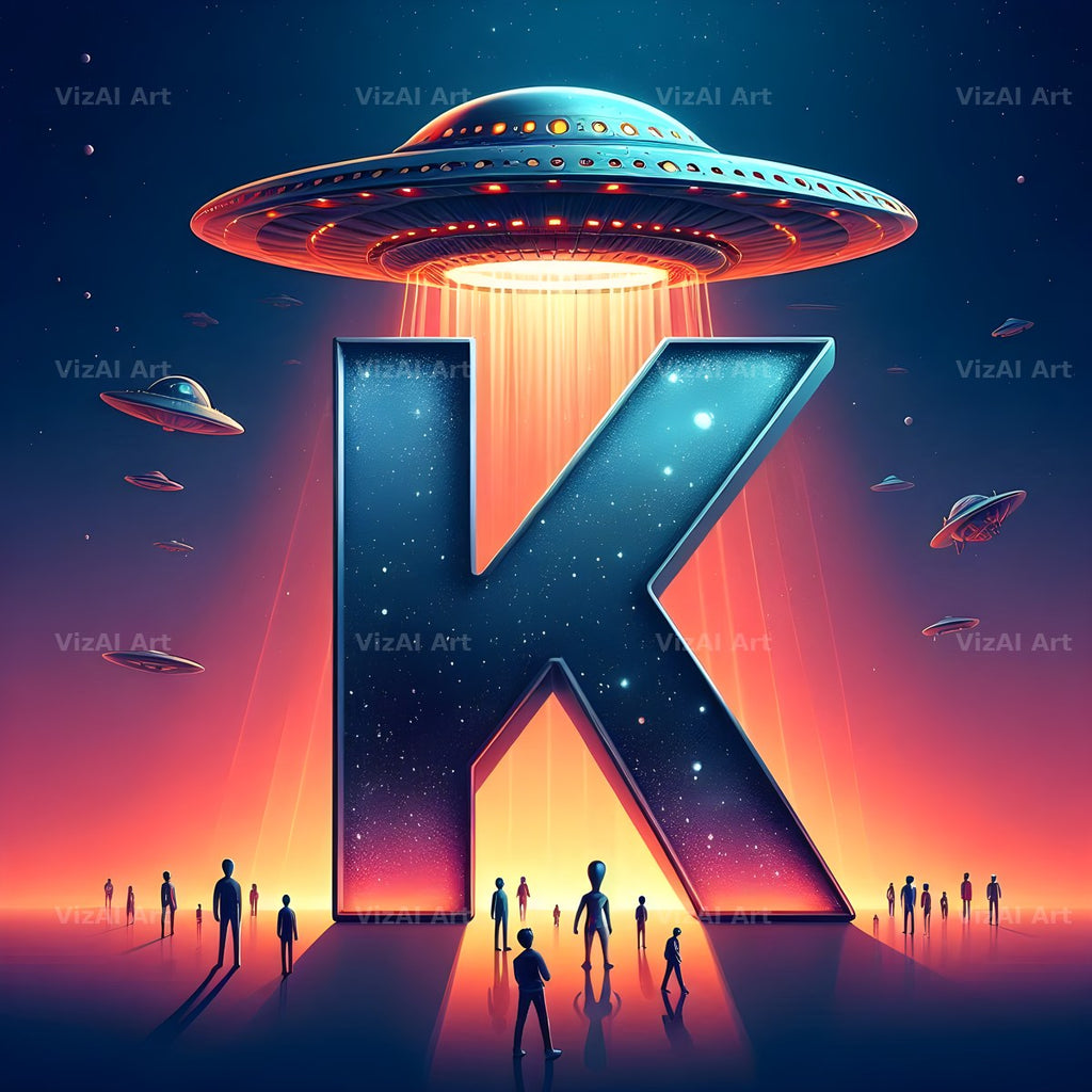 UFO Space alphabet letter K