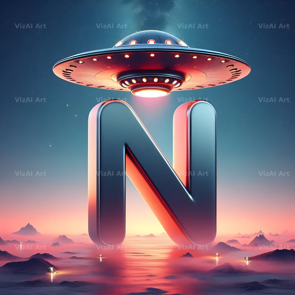 UFO Space alphabet letter N