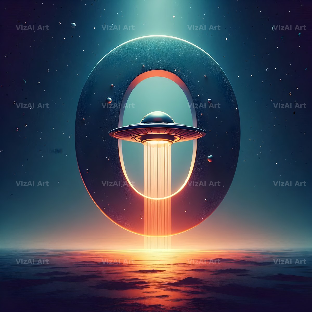 UFO Space alphabet letter O