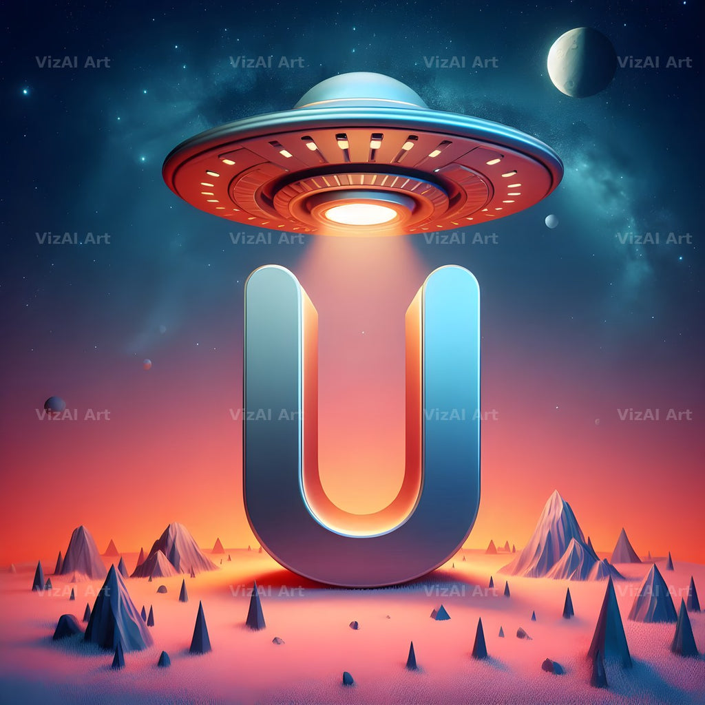UFO Space alphabet letter U