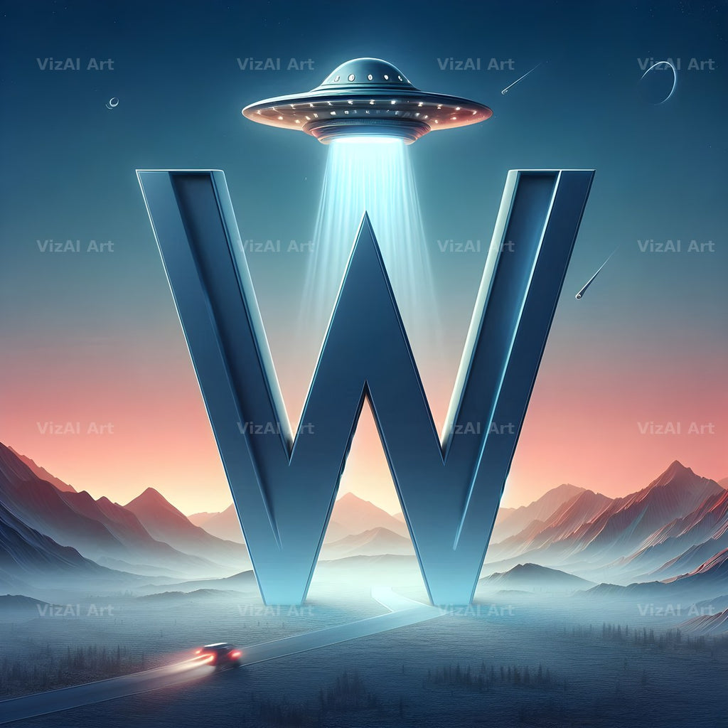 UFO Space alphabet letter W