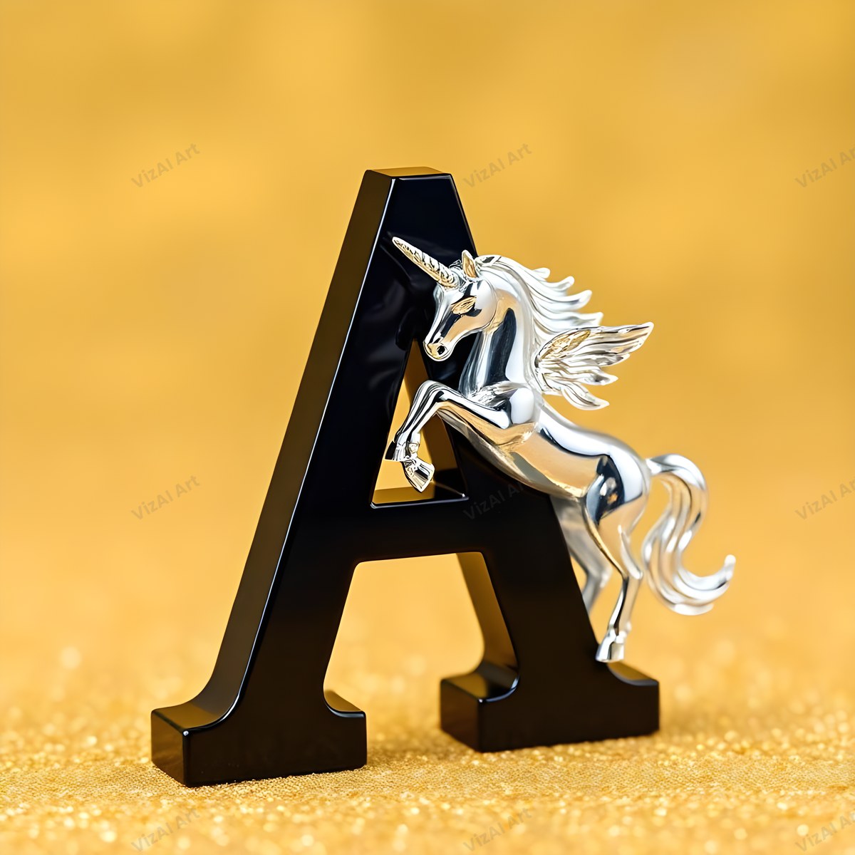 Unicorn alphabet letter A