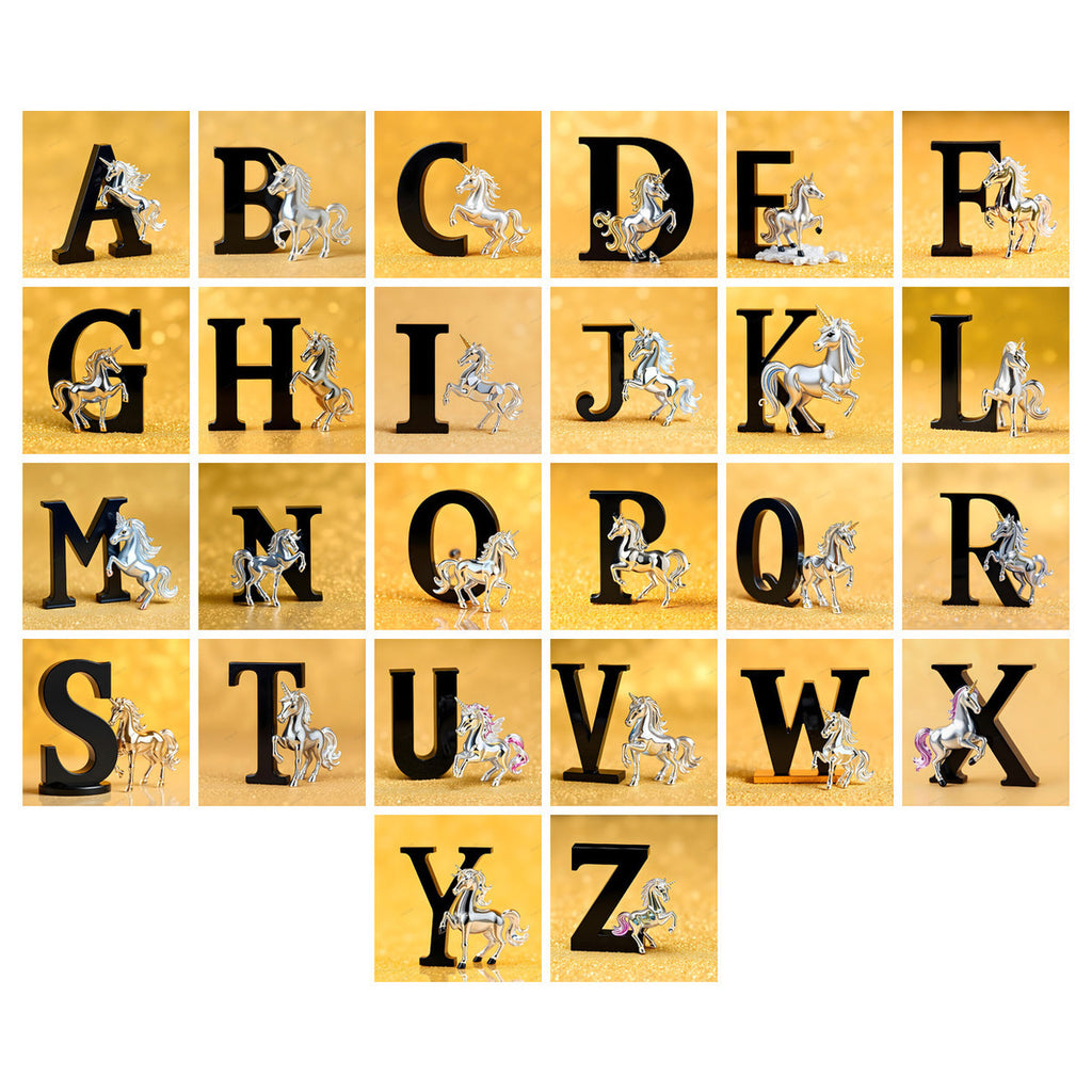 Unicorn Alphabet — choose your individual printable letter A to Z