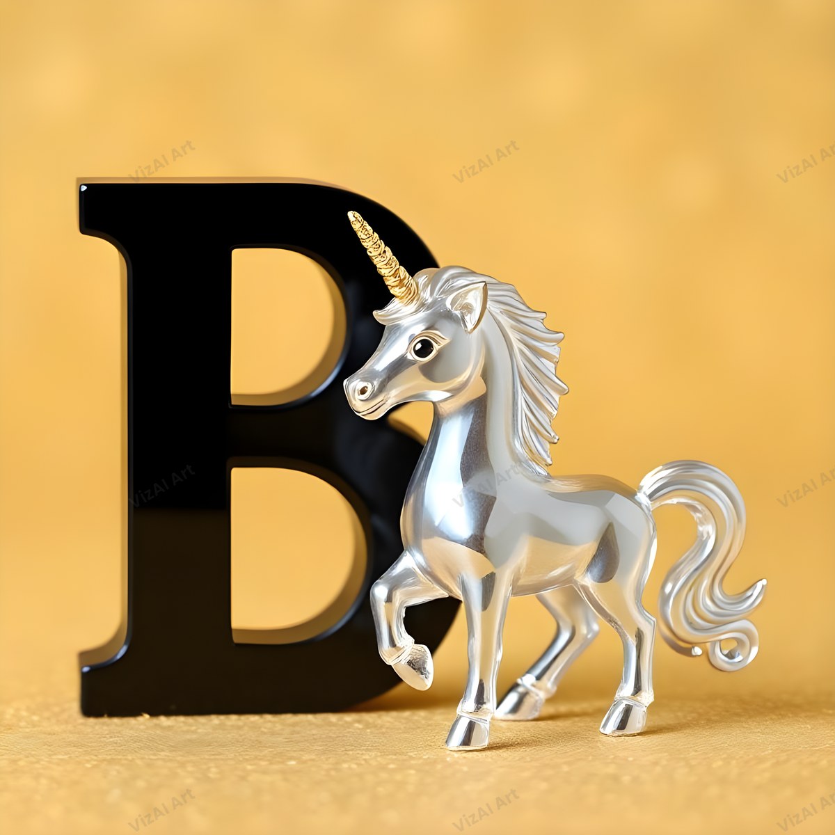 Unicorn alphabet letter B